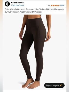 Colorfulkoala Dreamlux Leggings with Side Pockets - Espresso